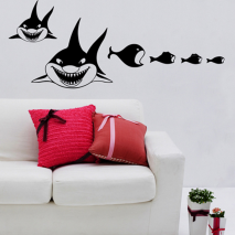 Sticker mural requins
