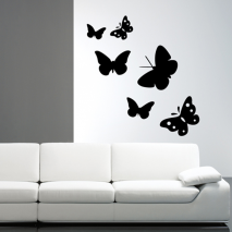 Sticker mural six papillons