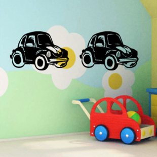  Sticker mural deux voitures
