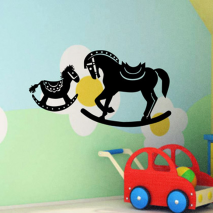 Sticker mural cheval à bascule